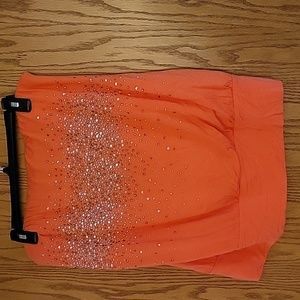 Leebe Orange 2X Sparkle Tube Top